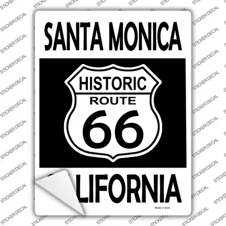 Santa Monica California Historic Route 66 Novelty Rectangle Sticker Decal