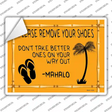Remove Shoes Mahalo Novelty Rectangle Sticker Decal