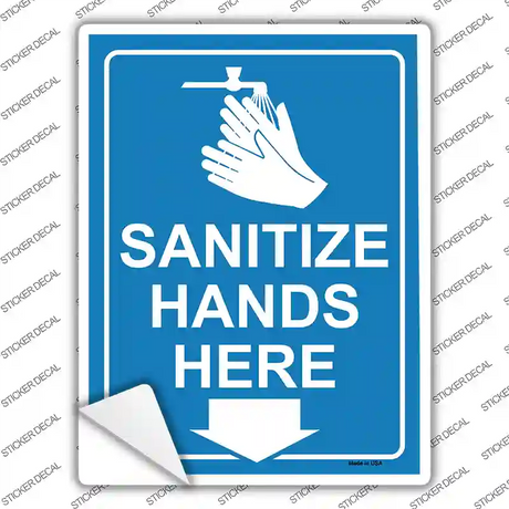 Sanitize Hands Here Novelty Rectangle Sticker Decal