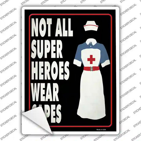 Nurse Superhero Novelty Rectangle Sticker Decal