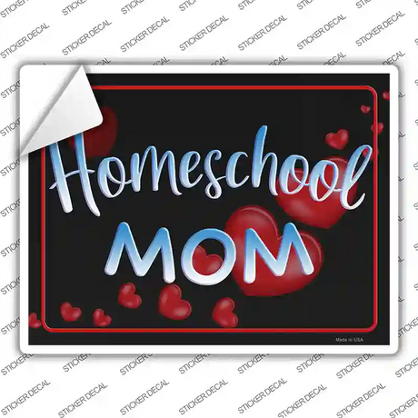 Homeschool Mom Heart Novelty Rectangle Sticker Decal