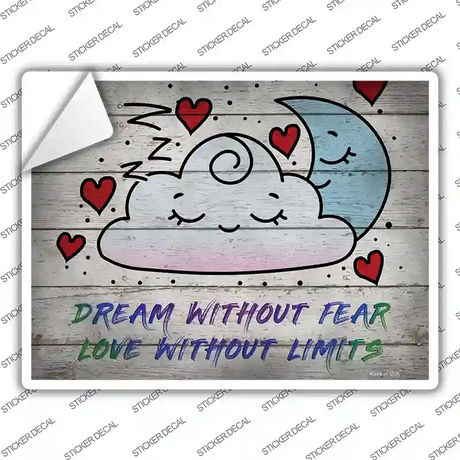 Dream Without Fear Novelty Rectangle Sticker Decal