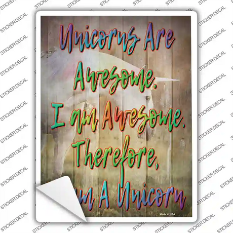 I Am A Unicorn Novelty Rectangle Sticker Decal