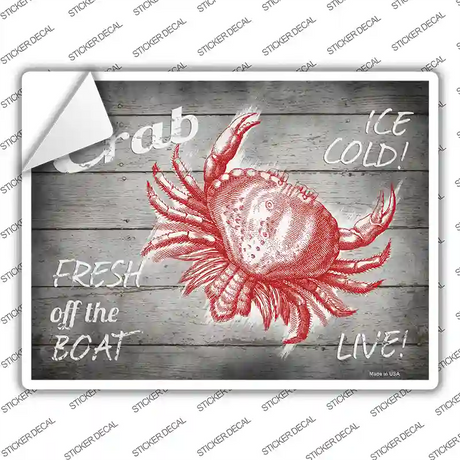 Crab Fresh off the Boat Novelty Rectangle Sticker Decal