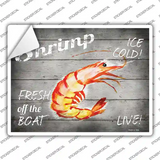 Shrimp Fresh off the Boat Novelty Rectangle Sticker Decal