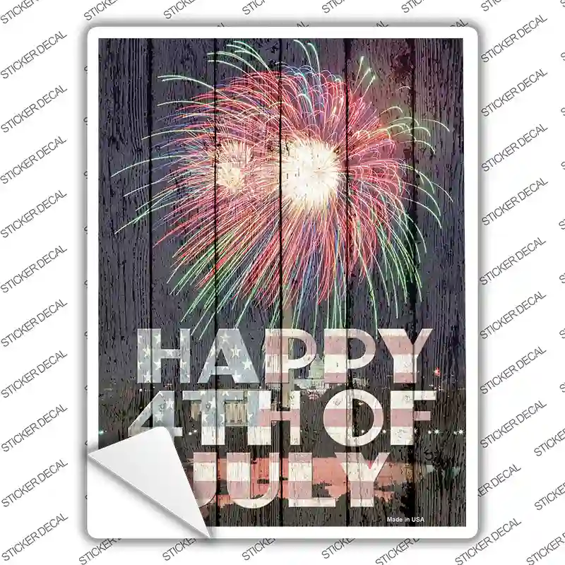Happy Fourth of July Novelty Rectangle Sticker Decal