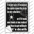 Spider Down the Drain Novelty Rectangle Sticker Decal