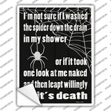 Spider Down the Drain Novelty Rectangle Sticker Decal