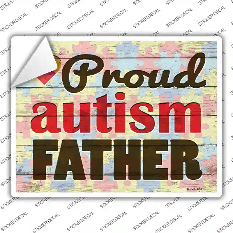 Proud Autism Father Novelty Rectangle Sticker Decal