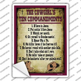 Cowgirls Ten Commandments Vertical Novelty Rectangle Sticker Decal