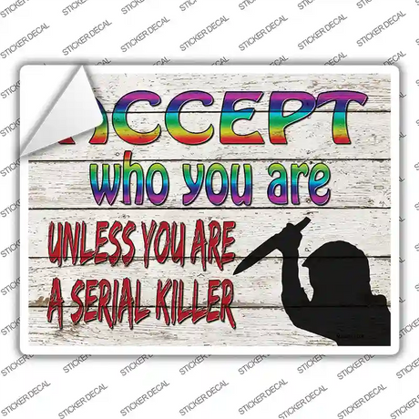 Accept Who You Are Novelty Rectangle Sticker Decal