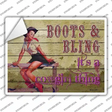 Boots & Bling Novelty Rectangle Sticker Decal