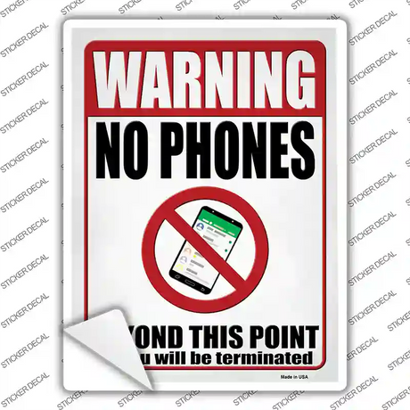 No Phones Beyond This Point Novelty Rectangle Sticker Decal
