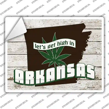 Get High In Arkansas Novelty Rectangle Sticker Decal