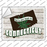 Get High In Connecticut Novelty Rectangle Sticker Decal