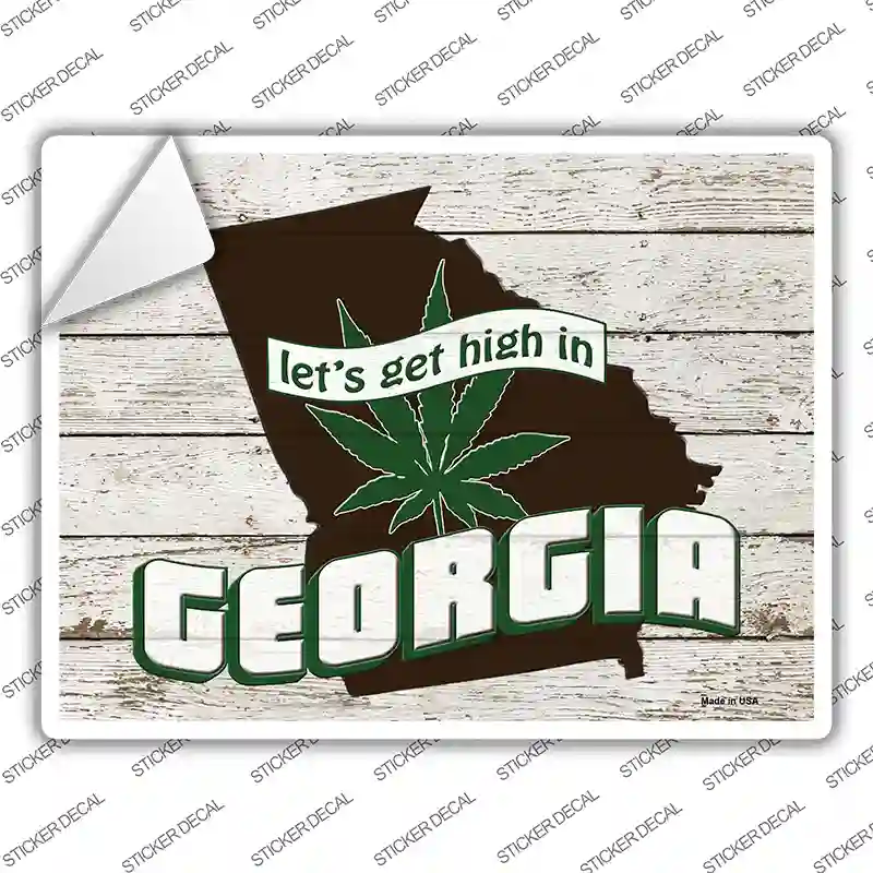 Get High In Georgia Novelty Rectangle Sticker Decal
