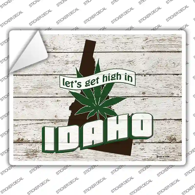 Get High In Idaho Novelty Rectangle Sticker Decal