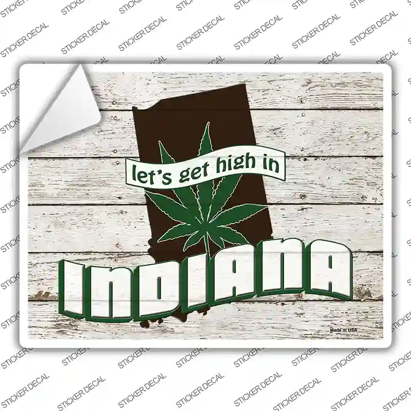 Get High In Indiana Novelty Rectangle Sticker Decal
