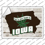 Get High In Iowa Novelty Rectangle Sticker Decal