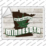 Get High In Minnesota Novelty Rectangle Sticker Decal