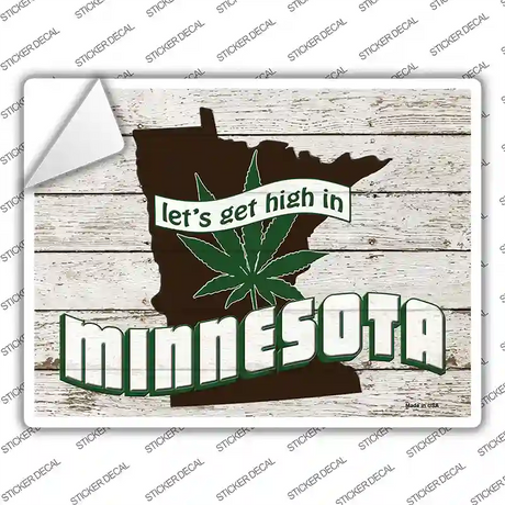 Get High In Minnesota Novelty Rectangle Sticker Decal