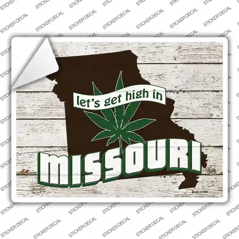 Get High In Missouri Novelty Rectangle Sticker Decal