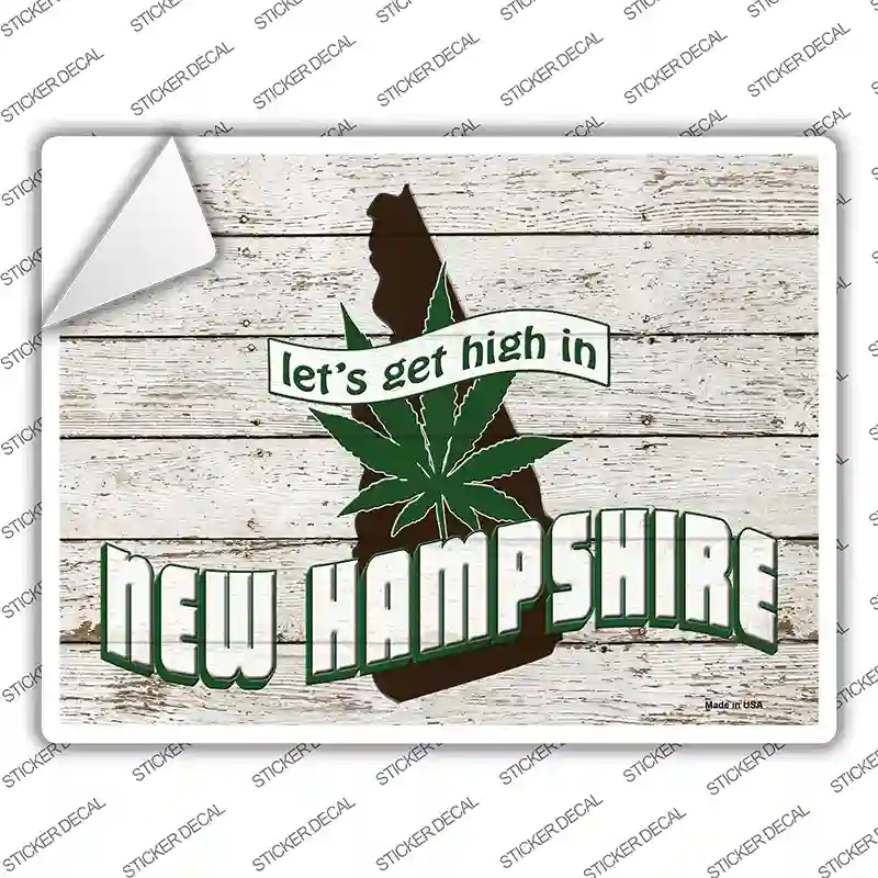 Get High In New Hampshire Novelty Rectangle Sticker Decal
