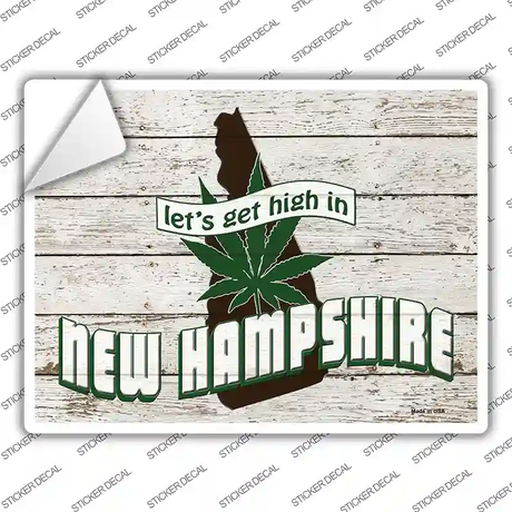 Get High In New Hampshire Novelty Rectangle Sticker Decal