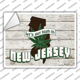 Get High In New Jersey Novelty Rectangle Sticker Decal