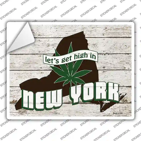 Get High In New York Novelty Rectangle Sticker Decal