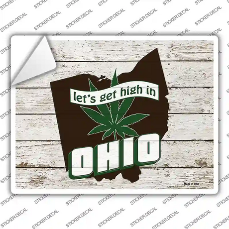 Get High In Ohio Novelty Rectangle Sticker Decal