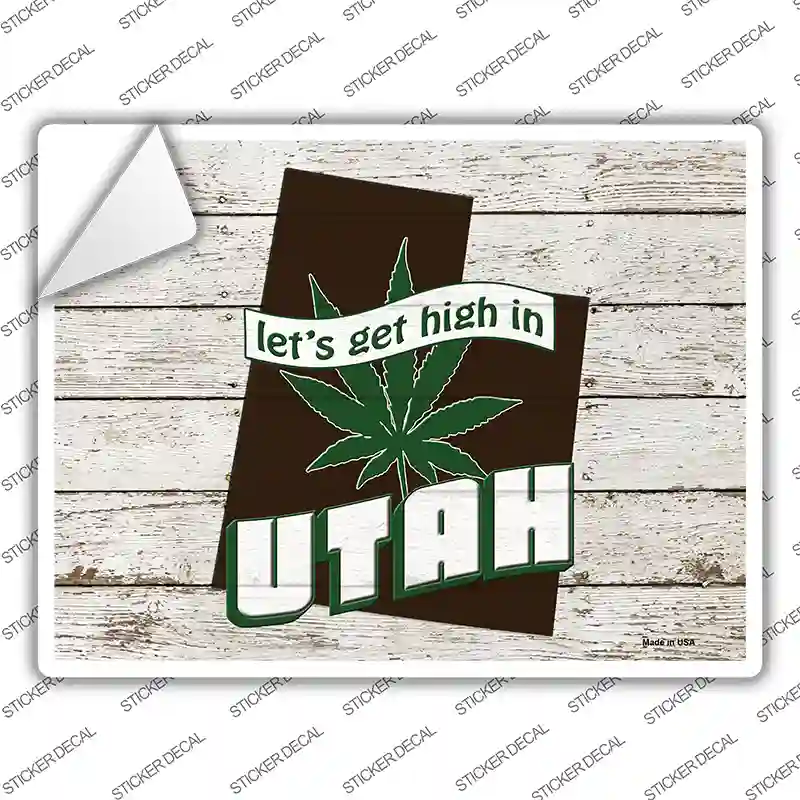 Get High In Utah Novelty Rectangle Sticker Decal