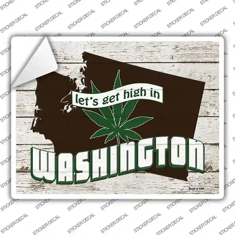 Get High In Washington Novelty Rectangle Sticker Decal