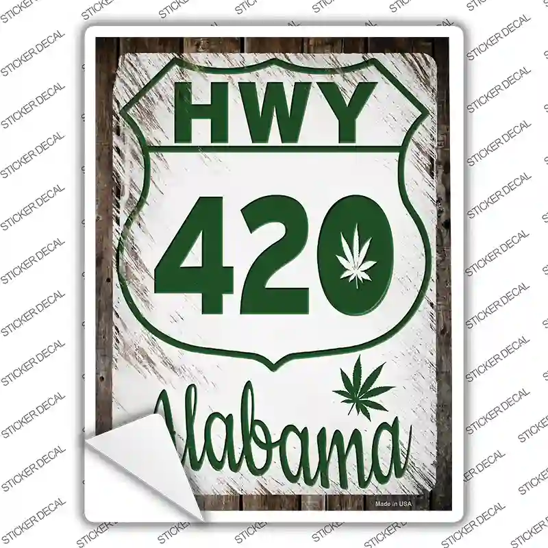HWY 420 Alabama Novelty Rectangle Sticker Decal