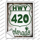 HWY 420 Colorado Novelty Rectangle Sticker Decal