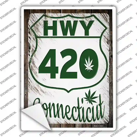 HWY 420 Connecticut Novelty Rectangle Sticker Decal