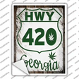 HWY 420 Georgia Novelty Rectangle Sticker Decal