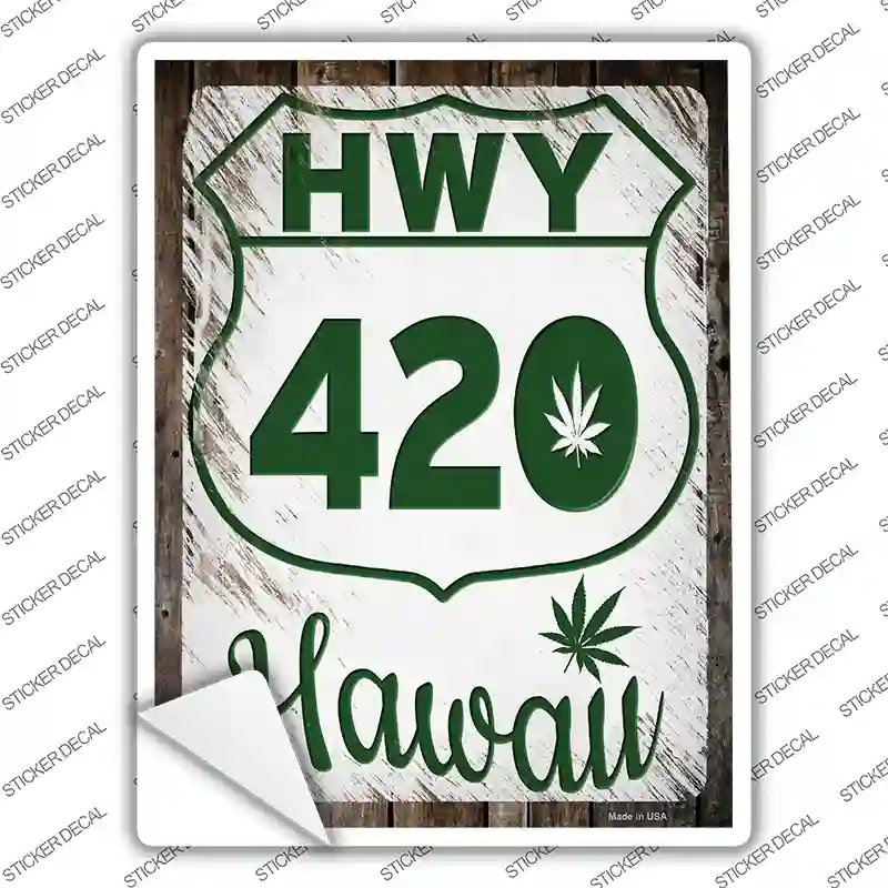 HWY 420 Hawaii Novelty Rectangle Sticker Decal