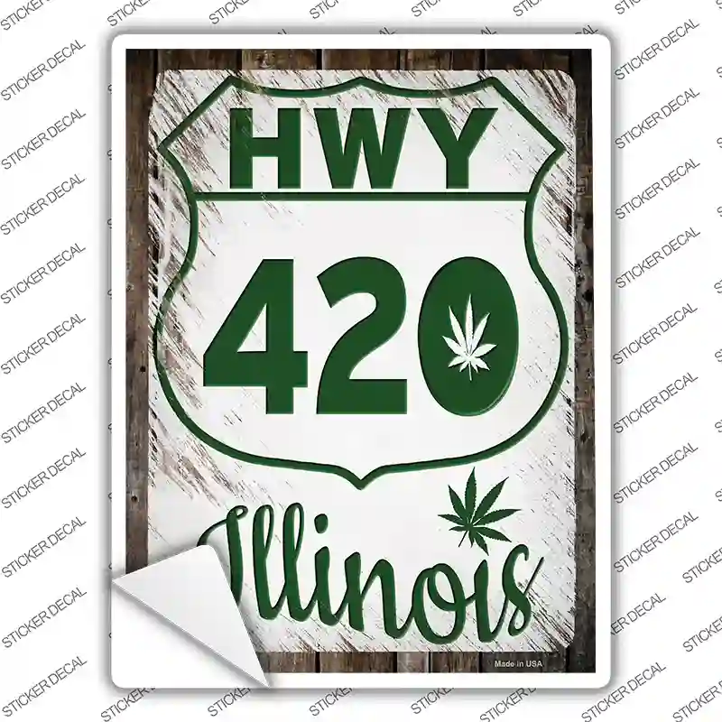 HWY 420 Illinois Novelty Rectangle Sticker Decal