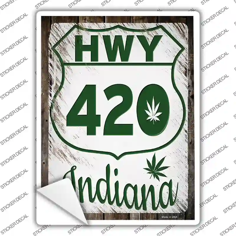 HWY 420 Indiana Novelty Rectangle Sticker Decal