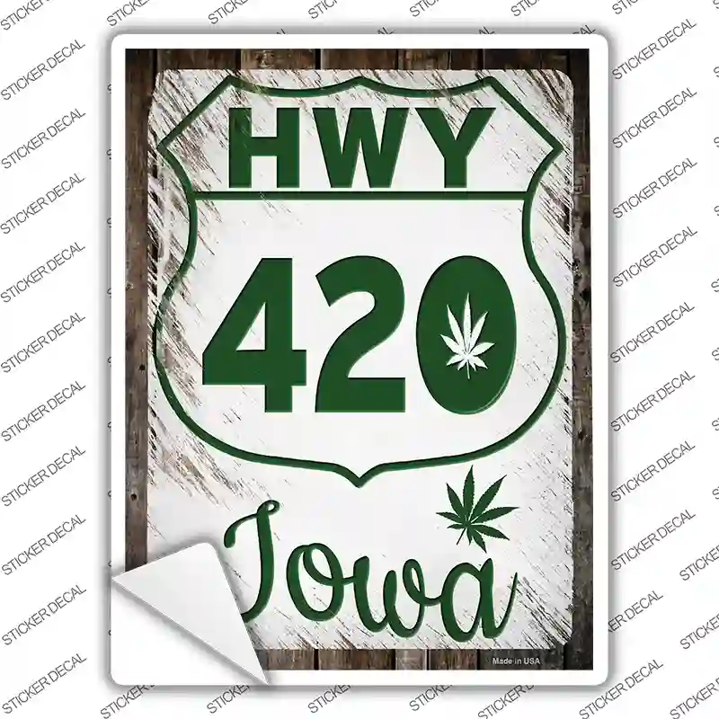 HWY 420 Iowa Novelty Rectangle Sticker Decal