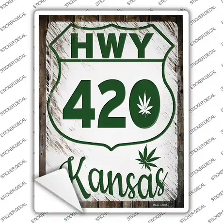 HWY 420 Kansas Novelty Rectangle Sticker Decal