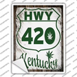 HWY 420 Kentucky Novelty Rectangle Sticker Decal