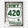 HWY 420 Louisiana Novelty Rectangle Sticker Decal