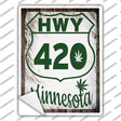 HWY 420 Minnesota Novelty Rectangle Sticker Decal