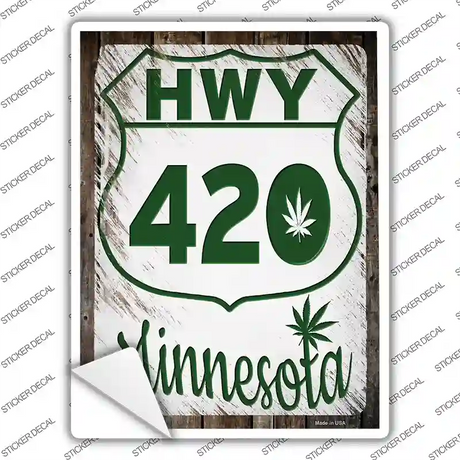HWY 420 Minnesota Novelty Rectangle Sticker Decal