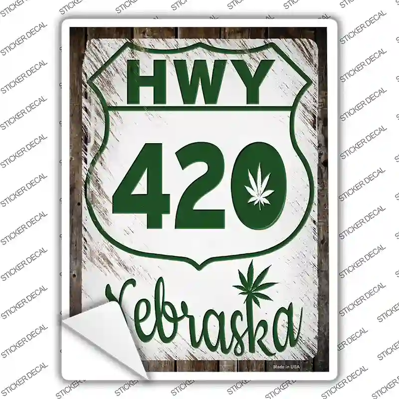 HWY 420 Nebraska Novelty Rectangle Sticker Decal