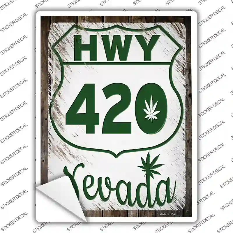 HWY 420 Nevada Novelty Rectangle Sticker Decal