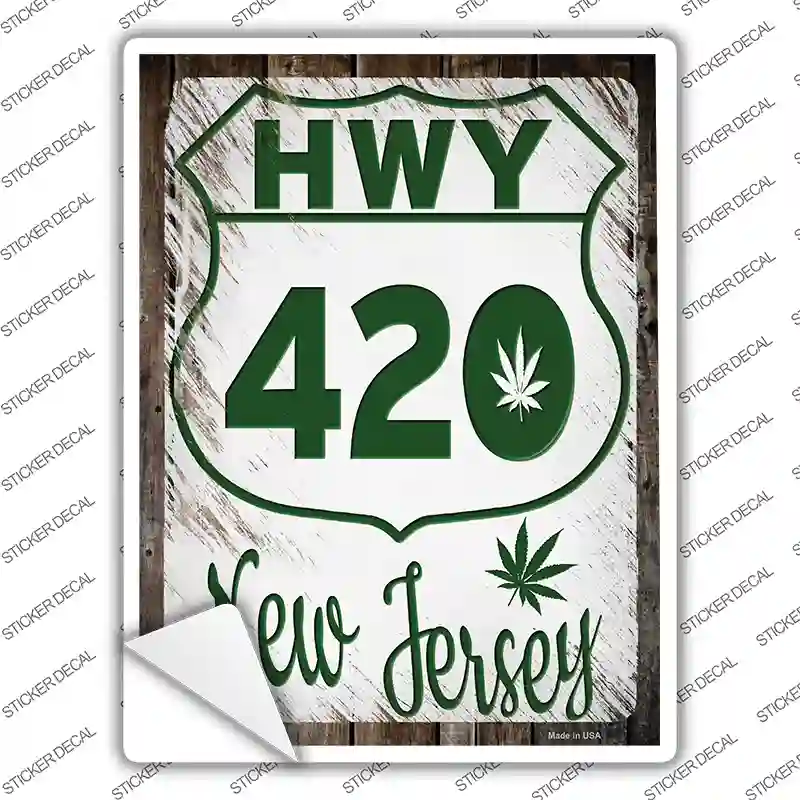 HWY 420 New Jersey Novelty Rectangle Sticker Decal