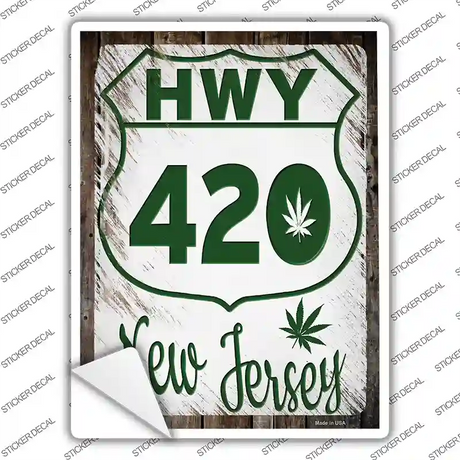 HWY 420 New Jersey Novelty Rectangle Sticker Decal
